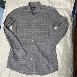 Boss Hugo Boss Mens 38 / 15 Long Sleeve Button Down Dress Shirt Slim Fit Plaid
